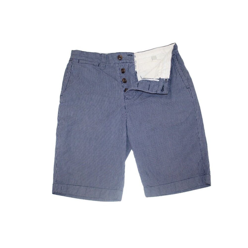 Jack Wills University Blue Check Mens Shorts 30 Cotton Twill Preppy Button-Fly